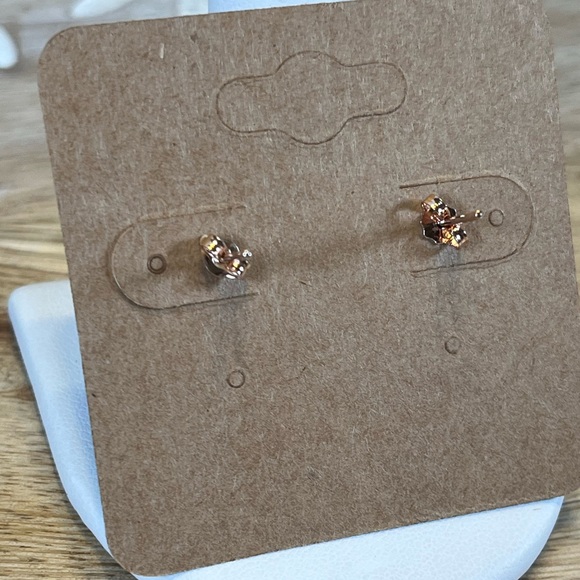 Rose Gold Solid 925 Sterling Silver Sapphire Gemstone Push Back Stud Earrings - Picture 4 of 10